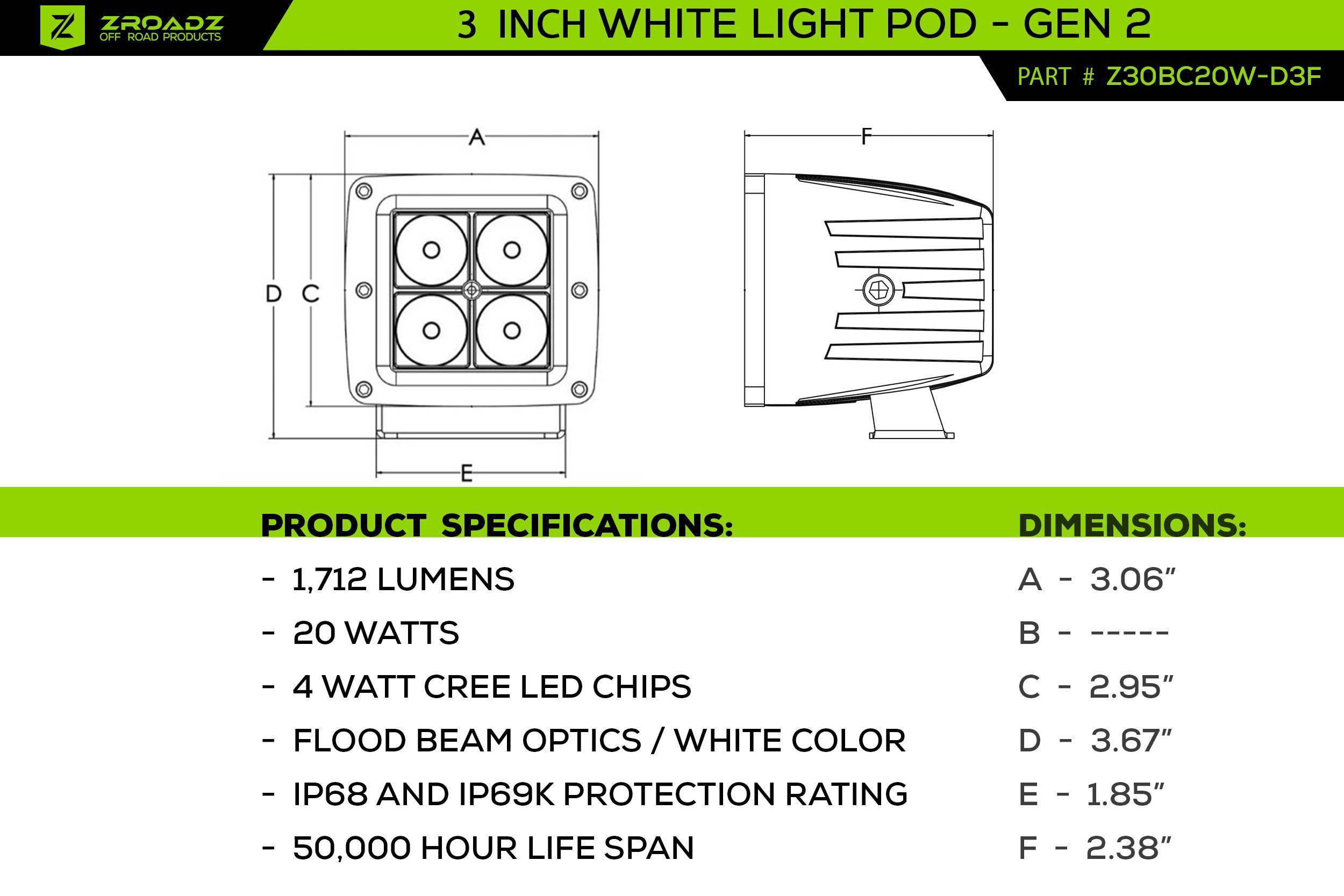 2018-2024 Jeep JL/2019-2024 Gladiator, Multi-LED Roof Cross