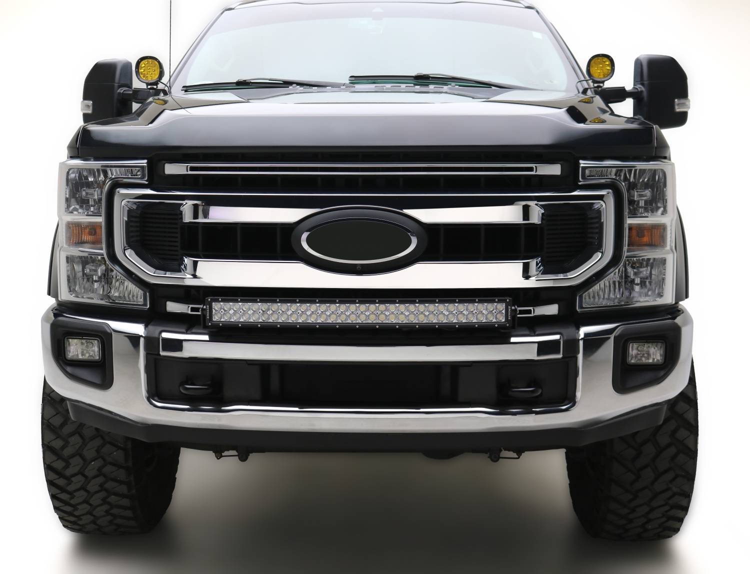 ZROADZ OFF ROAD PRODUCTS - 2020-2022 Ford Super Duty Front Bumper Top LED Kit with (1) 30-Inch ZROADZ LED Curved Double Row Light Bar - PN # Z325572-KIT