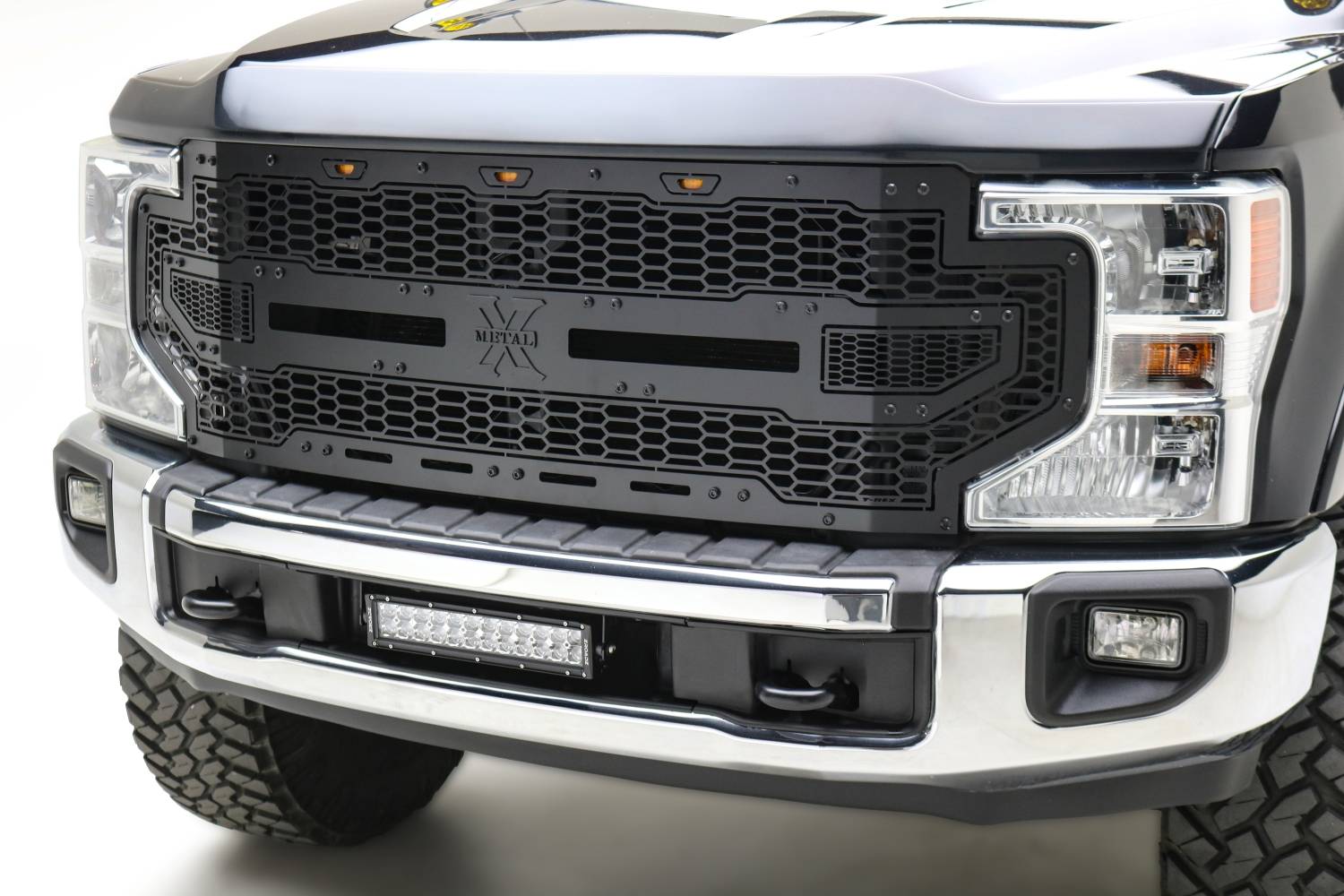 2020-2022 Super Duty Stealth Laser X Grille, With Out Front View