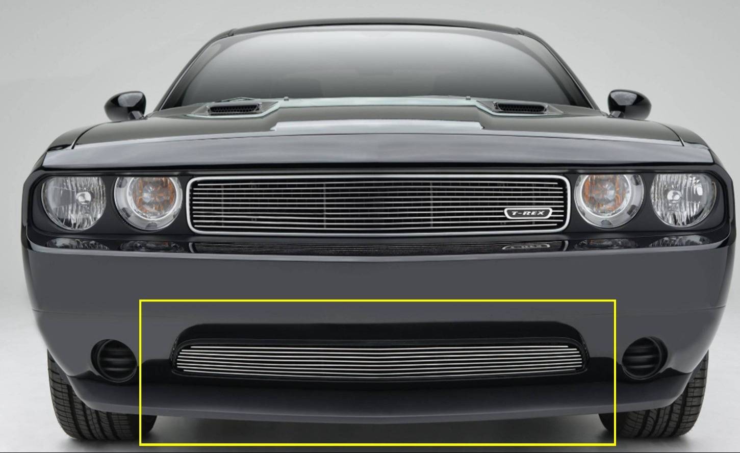T-REX Grilles - 2011-2014 Challenger Billet Bumper Grille, Polished, 1 Pc, Overlay - Part # 25416