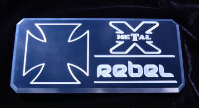 ALL Most Vehicles Rebel Series - Body Side Badges - 1 Pc - Black/ Machine - Pt # 6900013