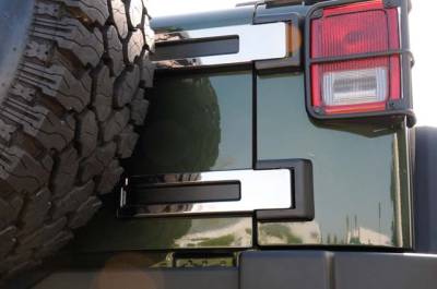 2007-2018 Jeep JK, JKU Rear Spare Tire Carrier Hinge Kit, Polished, 2 Pc, Tape - Part # 10485