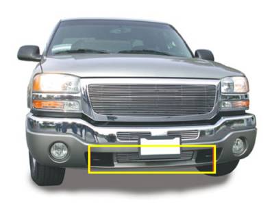 2003-2007 Sierra, 07 Classic Billet Bumper Grille, Polished, 1 Pc, Bolt-On, Between Tow Hooks - Part # 25202