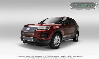 T-REX Grilles - 2016-2017 Explorer Upper Class Series Mesh Bumper Grille, Polished, 2 Pc, Overlay, Does Not Fit Vehicles with Camera - Part # 55664 - Image 4