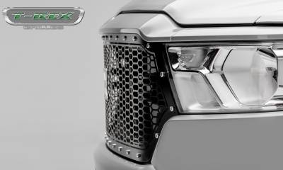 T-REX Grilles - 2019-2024 Ram 1500 Laramie, Lone Star, Big Horn, Tradesman Laser X Grille, Black, 1 Pc, Replacement, Chrome Studs - Part # 7714651 - Image 6
