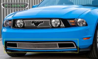 T-REX Grilles - 2010-2012 Mustang GT Upper Class Series Mesh Bumper Grille, Polished, 1 Pc, Bolt-On - PN #55519 - Image 1