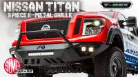 SEMA Garage Nissan Titan Featuring the T-REX 3 - piece X-Metal Grille