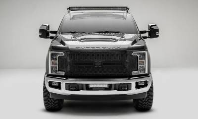 T-REX Grilles - 2017-2019 Super Duty Stealth Laser X Grille, Black, 1 Pc, Replacement, Black Studs, Does Not Fit Vehicles with Camera - Part # 7715471-BR - Image 1