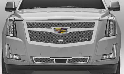 T-REX Grilles - 2015i-2020 Escalade Upper Class Series Mesh Grille, Chrome, 1 Pc, Replacement, Fits Vehicles with Camera - Part # 56181 - Image 5