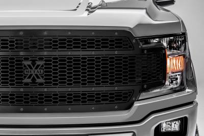 T-REX Grilles - 2018-2020 F-150 Stealth Laser X Grille, Black, 1 Pc, Replacement, Black Studs, Does Not Fit Vehicles with Camera - Part # 7715841-BR - Image 3