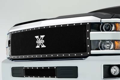T-REX Grilles - 2015-2019 Silverado HD X-Metal Grille, Black, 1 Pc, Replacement, Chrome Studs - Part # 6711231 - Image 2