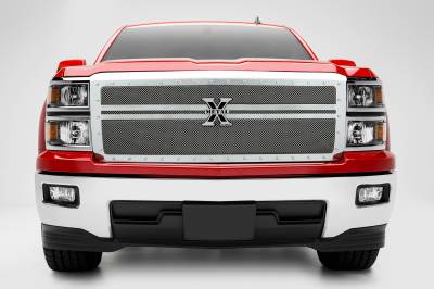 T-REX Grilles - 2014-2015 Silverado 1500 X-Metal Grille, Polished, 1 Pc, Replacement, Chrome Studs, 2 Bars Across - Part # 6711180 - Image 1