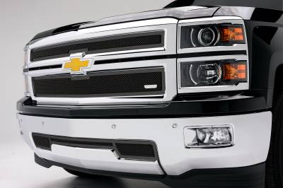 T-REX Grilles - 2014-2015 Silverado 1500 Upper Class Series Mesh Grille, Black, 2 Pc, Overlay - Part # 51117 - Image 1