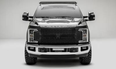 T-REX Grilles - 2017-2019 Super Duty Stealth Laser X Grille, Black, 1 Pc, Replacement, Black Studs, Fits Vehicles with Camera - Part # 7715371-BR - Image 1