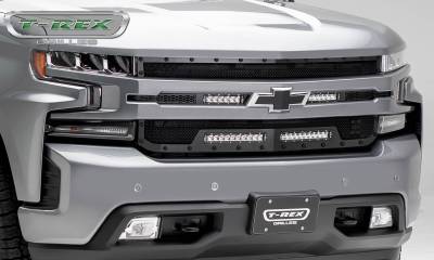 T-REX Grilles - 2019-2022 Silverado 1500 Stealth Torch Grille, Black, 1 Pc, Replacement, Black Studs, Incl. (2) 6" and (2) 10" LEDs - PN #6311261-BR - Image 6