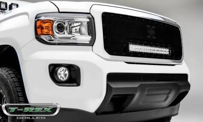 T-REX Grilles - 2015-2020 GMC Canyon Stealth Torch Grille, Black, 1 Pc, Insert, Black Studs with 20 Inch LED - Part # 6313711-BR - Image 2