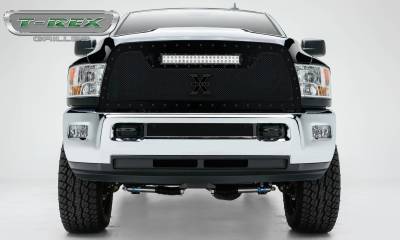 T-REX Grilles - 2013-2018 Ram 2500, 3500 Stealth Torch Grille, Black, 1 Pc, Replacement, Black Studs with (1) 20" LED - PN #6314521-BR - Image 2