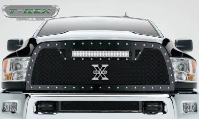 T-REX Grilles - 2010-2012 Ram 2500, 3500 Torch Grille, Black, 1 Pc, Replacement, Chrome Studs with (1) 20 LED - Part # 6314531 - Image 2