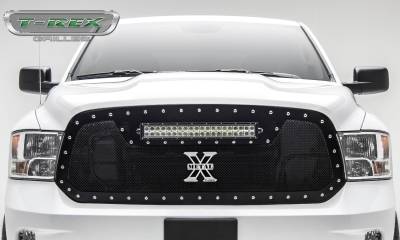 T-REX Grilles - 2013-2018 Ram 1500 Torch Grille, Black, 1 Pc, Replacement, Chrome Studs with (1) 20" LED - Part # 6314541 - Image 2