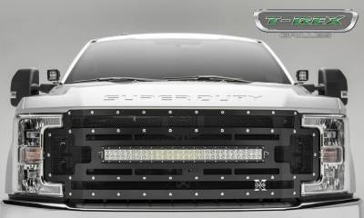 2017-2019 Super Duty Torch Grille, Black, 1 Pc, Replacement, Chrome Studs with (1) 30 LED, Fits Vehicles with Camera - Part # 6315371