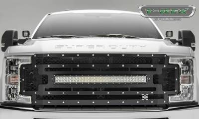 T-REX Grilles - 2017-2019 Super Duty Torch Grille, Black, 1 Pc, Replacement, Chrome Studs with (1) 30 LED, Does Not Fit Vehicles with Camera - Part # 6315471 - Image 2