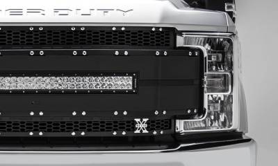 T-REX Grilles - 2017-2019 Super Duty Torch AL Grille, Black Mesh and Trim, 1 Pc, Replacement, Chrome Studs with (1) 30" LED, Fits Vehicles with Camera - Part # 6315491 - Image 5