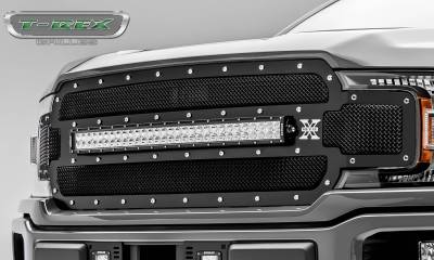 T-REX Grilles - 2018-2020 F-150 Torch Grille, Black, 1 Pc, Replacement, Chrome Studs with 30 Inch LED, Does Not Fit Vehicles with Camera - PN #6315711 - Image 4