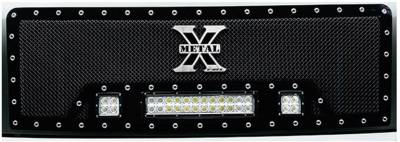 T-REX Grilles - 2013-2014 F-150 Torch Grille, Black, 1 Pc, Insert, Chrome Studs with (2) 3" LED Cubes and (1) 12" LEDs - Part # 6315721 - Image 2