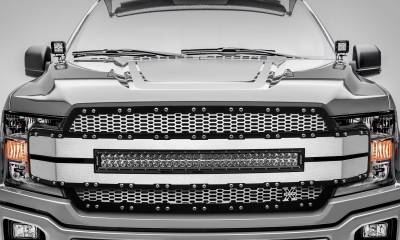 T-REX Grilles - 2018-2020 F-150 Torch AL Grille, Brushed Mesh and Trim, 1 Pc, Replacement, Chrome Studs with 30 Inch LED, Does Not Fit Vehicles with Camera - Part # 6315785 - Image 2