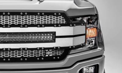 T-REX Grilles - 2018-2020 F-150 Torch AL Grille, Brushed Mesh and Trim, 1 Pc, Replacement, Chrome Studs with 30 Inch LED, Does Not Fit Vehicles with Camera - Part # 6315785 - Image 3