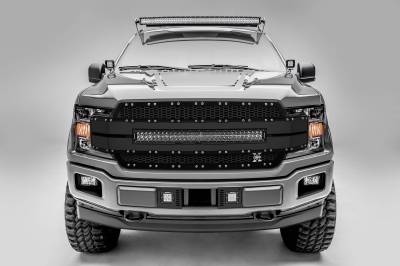 T-REX Grilles - 2018-2020 F-150 Torch AL Grille, Black Mesh and Trim, 1 Pc, Replacement, Chrome Studs with 30 Inch LED, Fits Vehicles with Camera - Part # 6315791 - Image 1