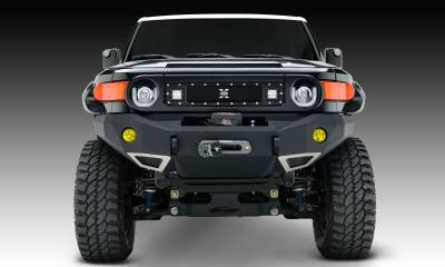 T-REX Grilles - 2007-2013 Toyota FJ Cruiser Torch Grille, Black, 1 Pc, Insert, Chrome Studs with (2) 3 LED Cube Lights - Part # 6319321 - Image 2
