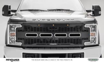 T-REX Grilles - 2017-2019 Super Duty Revolver Grille, Black, 1 Pc, Replacement, Fits Vehicles with Camera - Part # 6515651 - Image 1