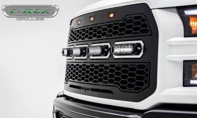 T-REX Grilles - 2017-2021 F-150 Raptor SVT Revolver Grille, Black, 1 Pc, Replacement with (4) 6 Inch LEDs, Does Not Fit Vehicles with Camera - Part # 6515661 - Image 10