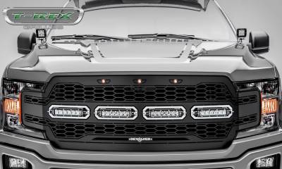 T-REX Grilles - 2018-2020 F-150 Revolver Grille, Black, 1 Pc, Replacement with (4) 6 Inch LEDs, Does Not Fit Vehicles with Camera - Part # 6515841 - Image 2