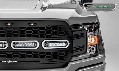 T-REX Grilles - 2018-2020 F-150 Revolver Grille, Black, 1 Pc, Replacement with (4) 6 Inch LEDs, Does Not Fit Vehicles with Camera - Part # 6515841 - Image 3