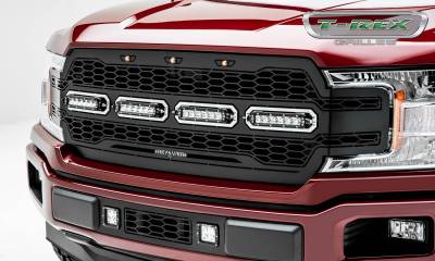 T-REX Grilles - 2018-2020 F-150 Revolver Grille, Black, 1 Pc, Replacement with (4) 6 Inch LEDs, Does Not Fit Vehicles with Camera - Part # 6515841 - Image 5
