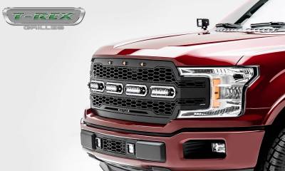 T-REX Grilles - 2018-2020 F-150 Revolver Grille, Black, 1 Pc, Replacement with (4) 6 Inch LEDs, Does Not Fit Vehicles with Camera - Part # 6515841 - Image 6
