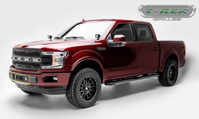 T-REX Grilles - 2018-2020 F-150 Limited, Lariat Revolver Bumper Grille, Black, 1 Pc, Overlay with (2) 3 Inch LED Cube Lights - PN #6525751 - Image 3