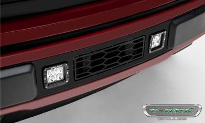 T-REX Grilles - 2018-2020 F-150 Limited, Lariat Revolver Bumper Grille, Black, 1 Pc, Overlay with (2) 3 Inch LED Cube Lights - PN #6525751 - Image 7