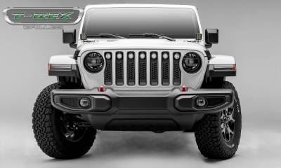 T-REX Grilles - Jeep Gladiator, JL ZROADZ Grille, Black, 1 Pc, Insert with (7) 2" LED Round Lights, without Forward Facing Camera - Part # Z314931 - Image 4
