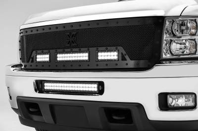 2011-2013 Chevrolet Silverado 2500, 3500 Front Bumper Center LED Kit with (1) 20 Inch LED Straight Double Row Light Bar - PN #Z321151-KIT - Image 2