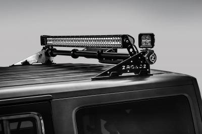 ZROADZ OFF ROAD PRODUCTS - 2007-2022 Jeep JK, JL Modular Rack LED Bracket adjustable to mount up to (4) various size LED Light Bars - Part # Z350050-JK - Image 3