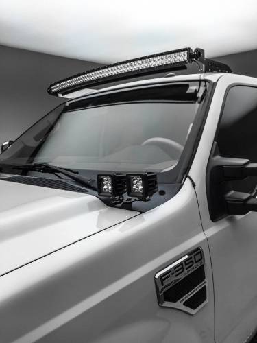 ZROADZ OFF ROAD PRODUCTS - 2011-2016 Ford Super Duty Hood Hinge LED Bracket to mount (4) 3 Inch LED Pod Lights - PN #Z365462 - Image 1