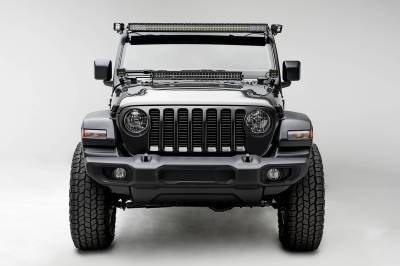 ZROADZ OFF ROAD PRODUCTS - 2018-2024 Jeep JL/2019-2024 Gladiator Front Roof LED Bracket to mount (1) 50 or 52 Inch Staight LED Light Bar and (2) 3 Inch LED Pod Lights - PN #Z374831-BK2 - Image 9