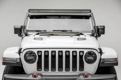 ZROADZ OFF ROAD PRODUCTS - 2018-2024 Jeep JL/2019-2024 Gladiator Front Roof LED Bracket to mount (1) 50 or 52 Inch Staight LED Light Bar and (4) 3 Inch LED Pod Lights - PN #Z374831-BK4 - Image 3