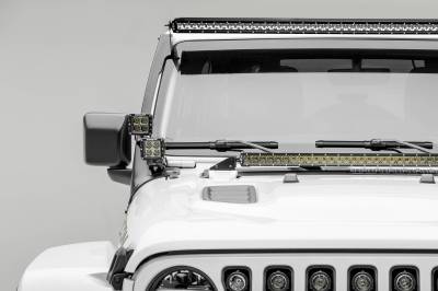 ZROADZ OFF ROAD PRODUCTS - 2018-2024 Jeep JL/2019-2024 Gladiator Front Roof LED Kit with (1) 50 Inch LED Straight Single Row Slim Light Bar and (4) 3 Inch LED Pod Lights - PN #Z374831-KIT4S - Image 1