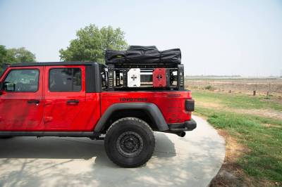 ZROADZ OFF ROAD PRODUCTS - 2019-2022 Jeep Gladiator Access Overland Rack With Three Lifting Side Gates, For use on Factory Trail Rail Cargo Systems - Part # Z834211 - Image 22