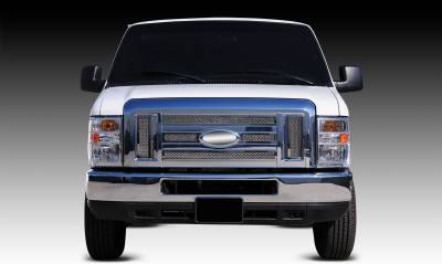 2008-2014 Ford Econoline XLT Upper Class Series Mesh Grille, Polished, 6 Pc, Overlay - Part # 54501