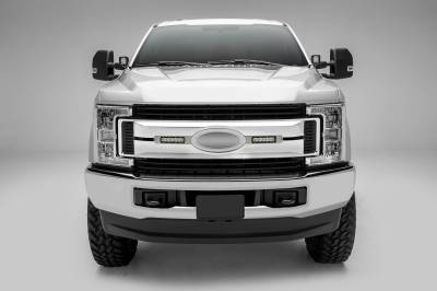 ZROADZ OFF ROAD PRODUCTS - 2017-2019 Ford Super Duty XLT, XL STX OEM Grille LED Kit with (2) 6 Inch LED Straight Single Row Slim Light Bars, Brushed - PN #Z415573-KIT - Image 2